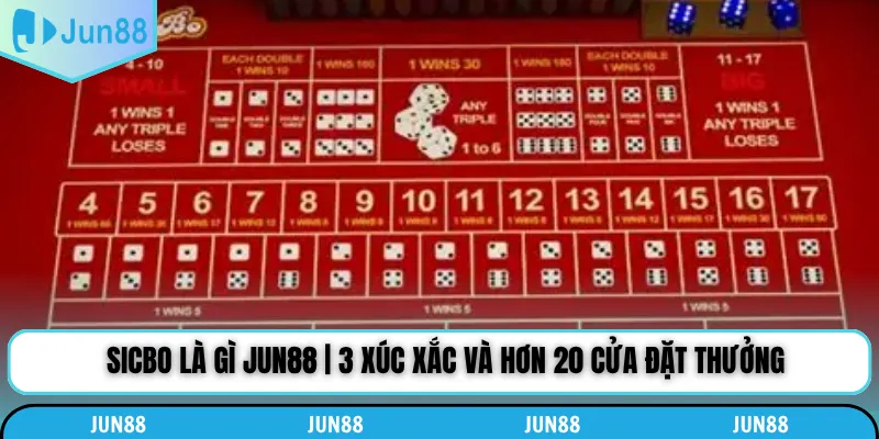 Sicbo Là Gì Jun88 | 3 Xúc Xắc Và Hơn 20 Cửa Đặt Thưởng