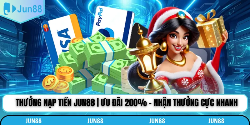 Thưởng Nạp Tiền Jun88 | Ưu Đãi 200% - Nhận Thưởng Cực Nhanh